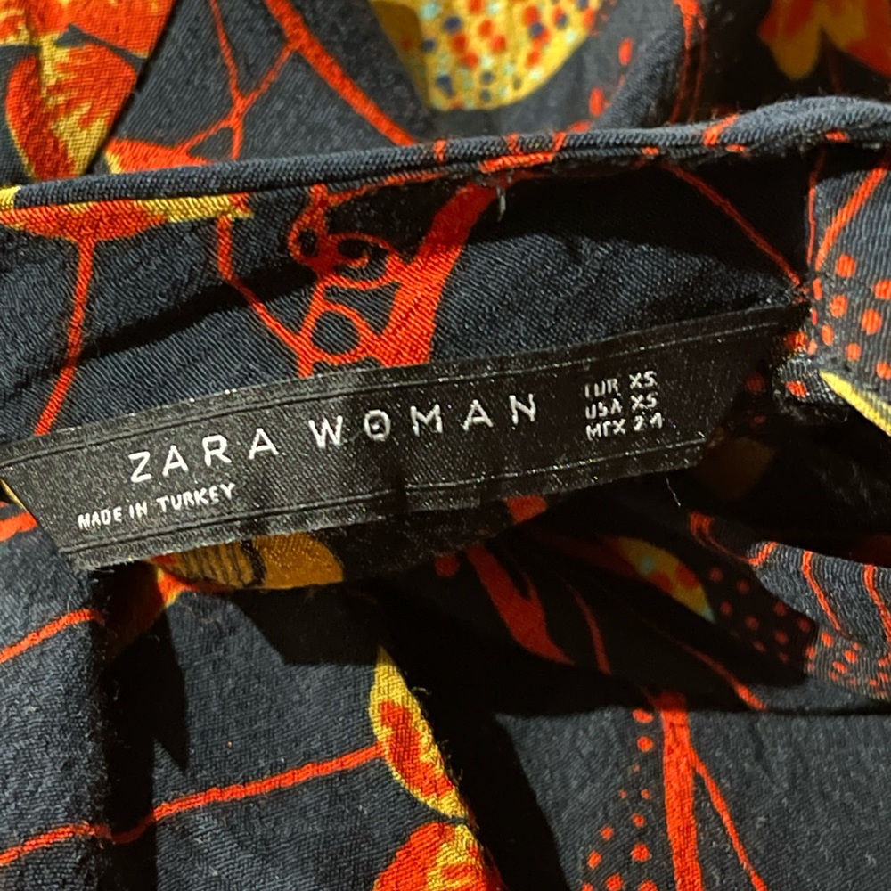 Zara Floral Printed Flounce Dress XS - Picture 4 of 6